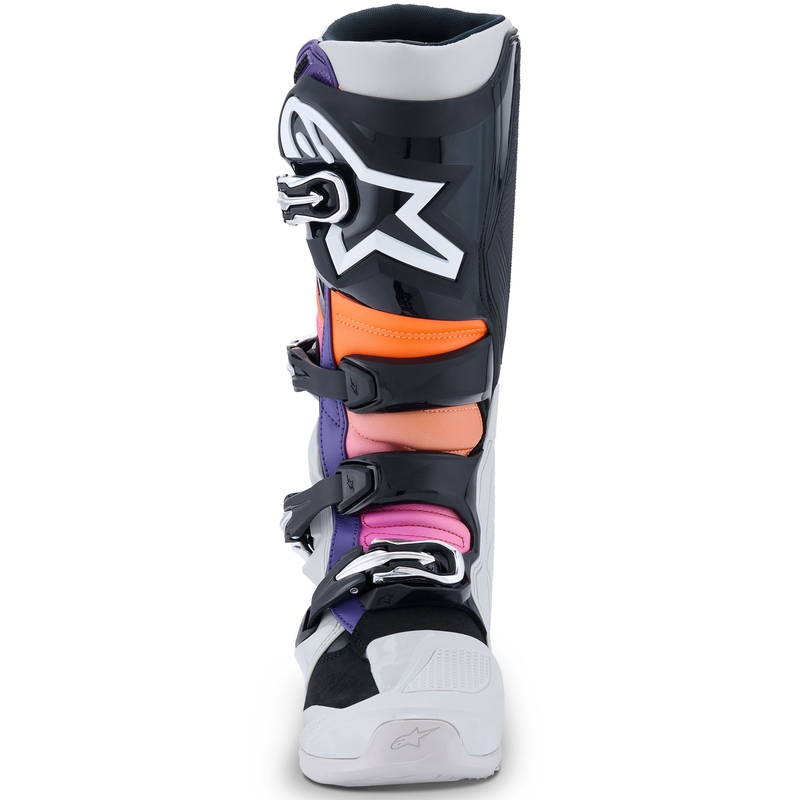 Ghete moto Alpinestars Tech 7 negru-gri deschis-portocaliu fluo-gradient