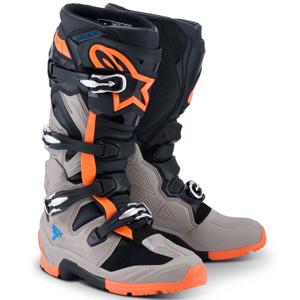 Ghete Motocicletă Alpinestars Tech 7 Enduro Negru-Gri Închis-Portocaliu Fluo