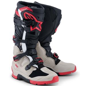 Ghete Motocicletă Alpinestars Tech 7 Enduro Negru-Gri Deschis-Roșu