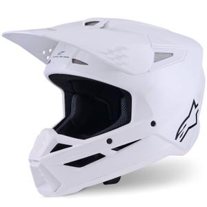Cască motocross Alpinestars S-M3 Solid albă