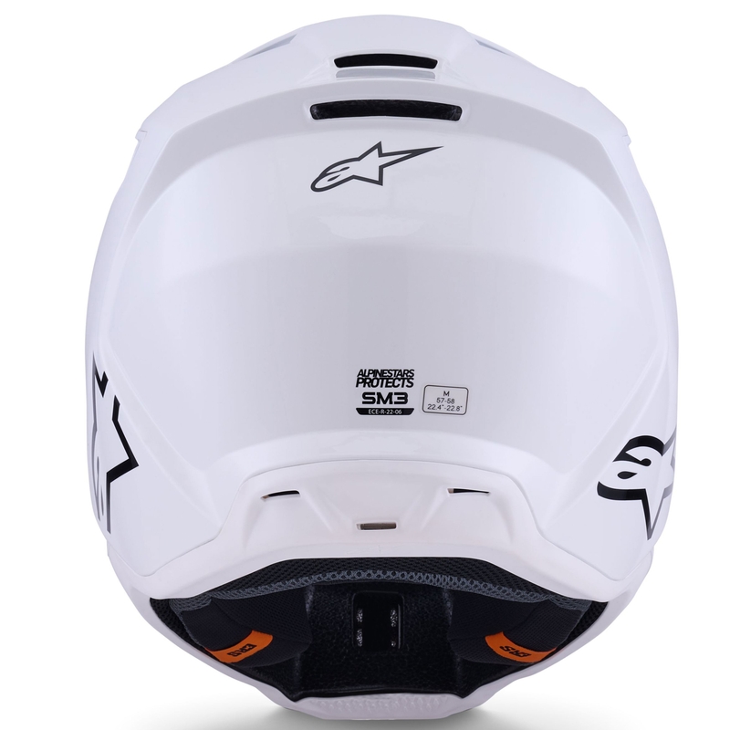 Cască motocross Alpinestars S-M3 Solid albă
