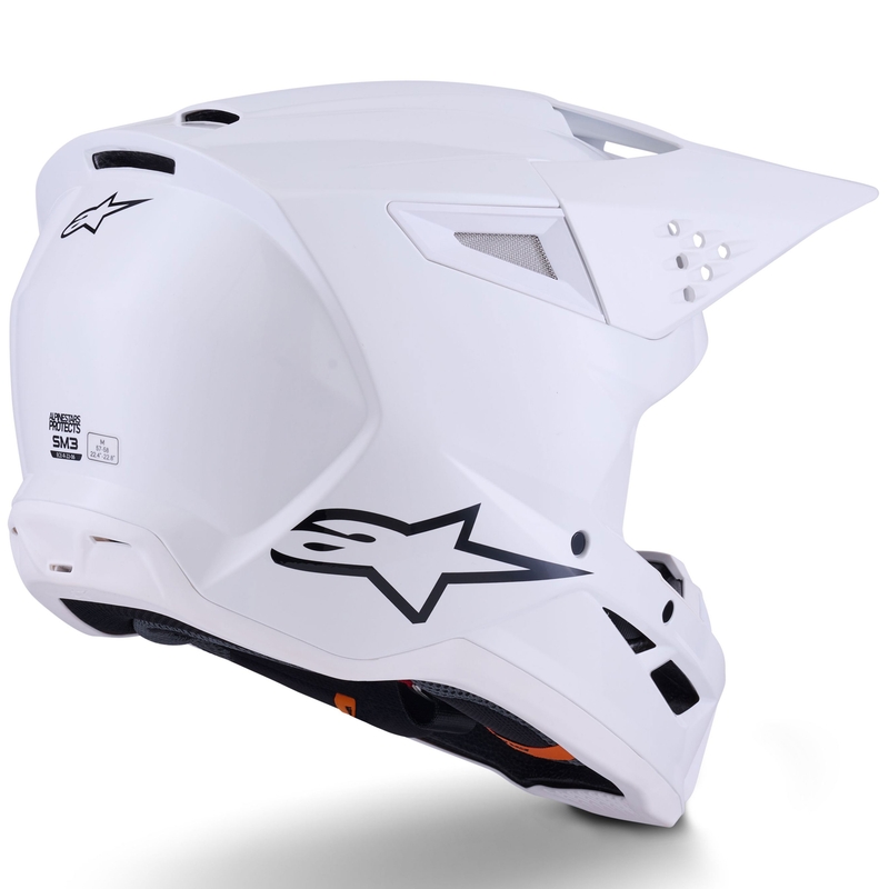 Cască motocross Alpinestars S-M3 Solid albă