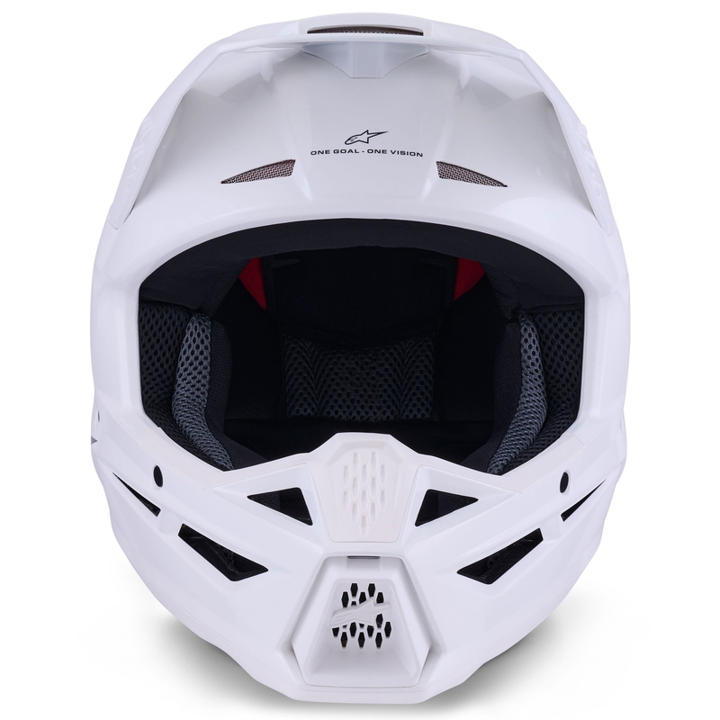Cască motocross Alpinestars S-M3 Solid albă