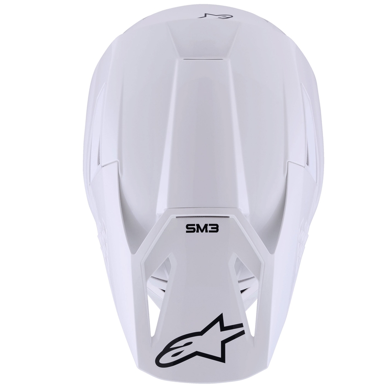 Cască motocross Alpinestars S-M3 Solid albă