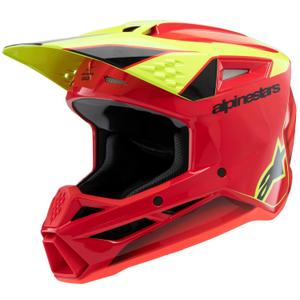Cască motocross Alpinestars S-M3 Fray roșu-fluo galben-negru