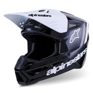 Cască motocross Alpinestars S-M3 Radium negru-alb-gri