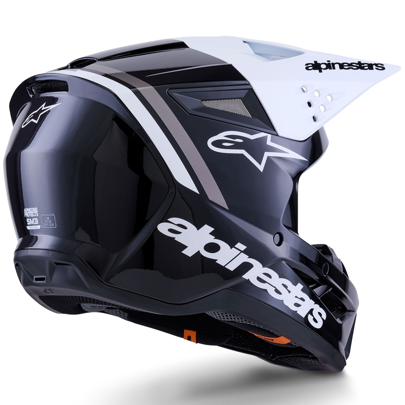 Cască motocross Alpinestars S-M3 Radium negru-alb-gri