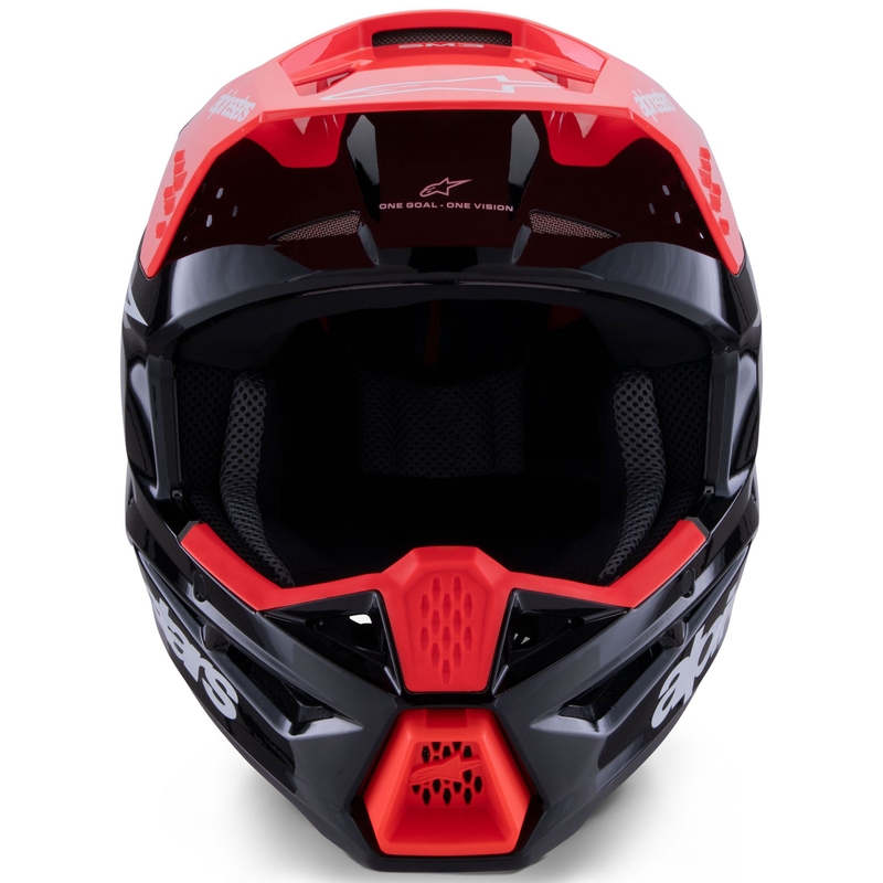 Cască motocross Alpinestars S-M3 Radium negru-fluo roșu-alb