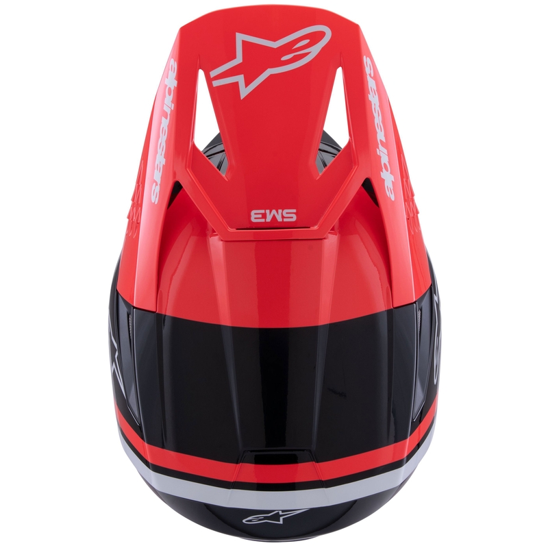 Cască motocross Alpinestars S-M3 Radium negru-fluo roșu-alb