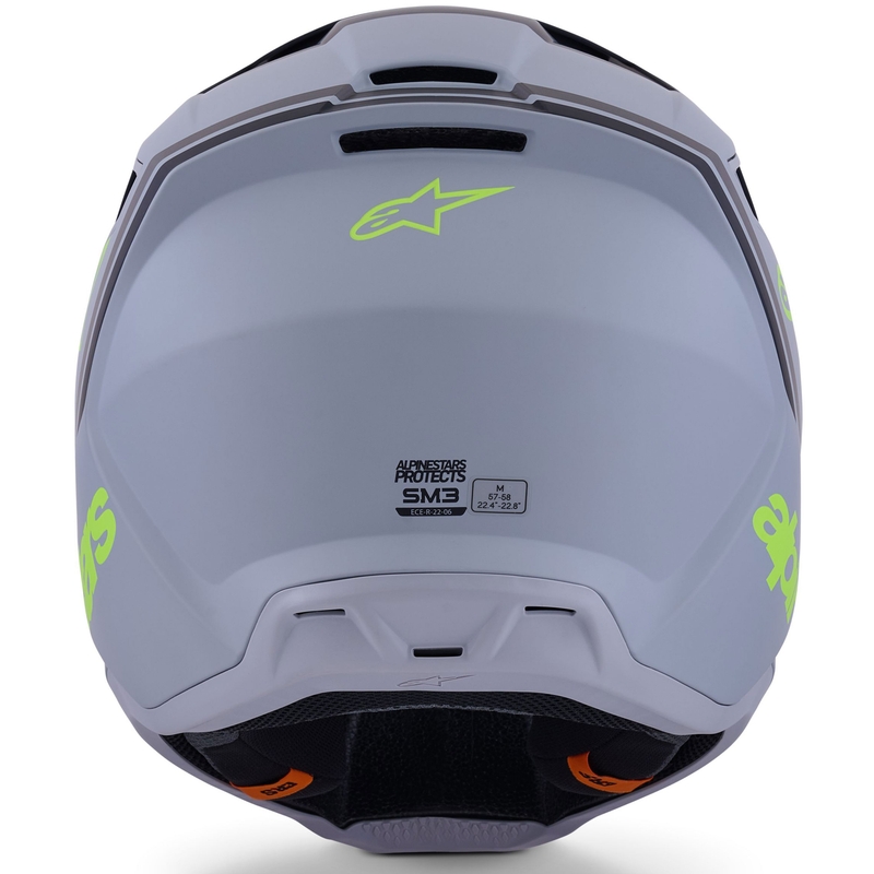 Cască motocross Alpinestars S-M3 Radium gri mat-galben fluo-negru