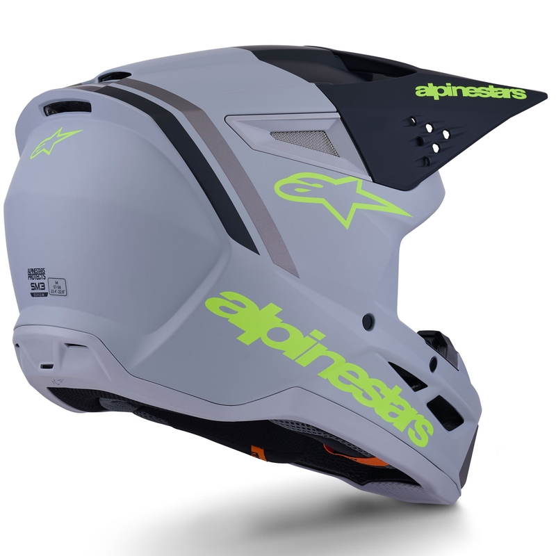 Cască motocross Alpinestars S-M3 Radium gri mat-galben fluo-negru