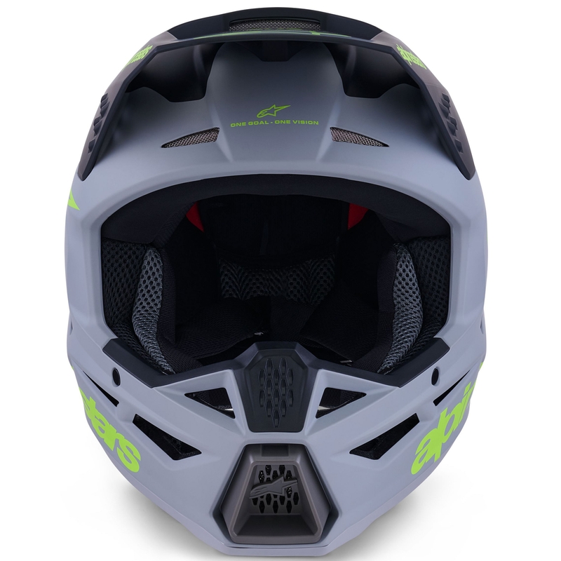 Cască motocross Alpinestars S-M3 Radium gri mat-galben fluo-negru