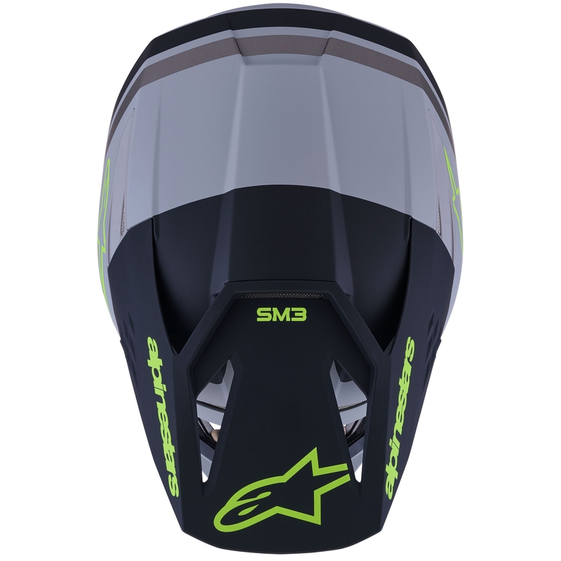 Cască motocross Alpinestars S-M3 Radium gri mat-galben fluo-negru