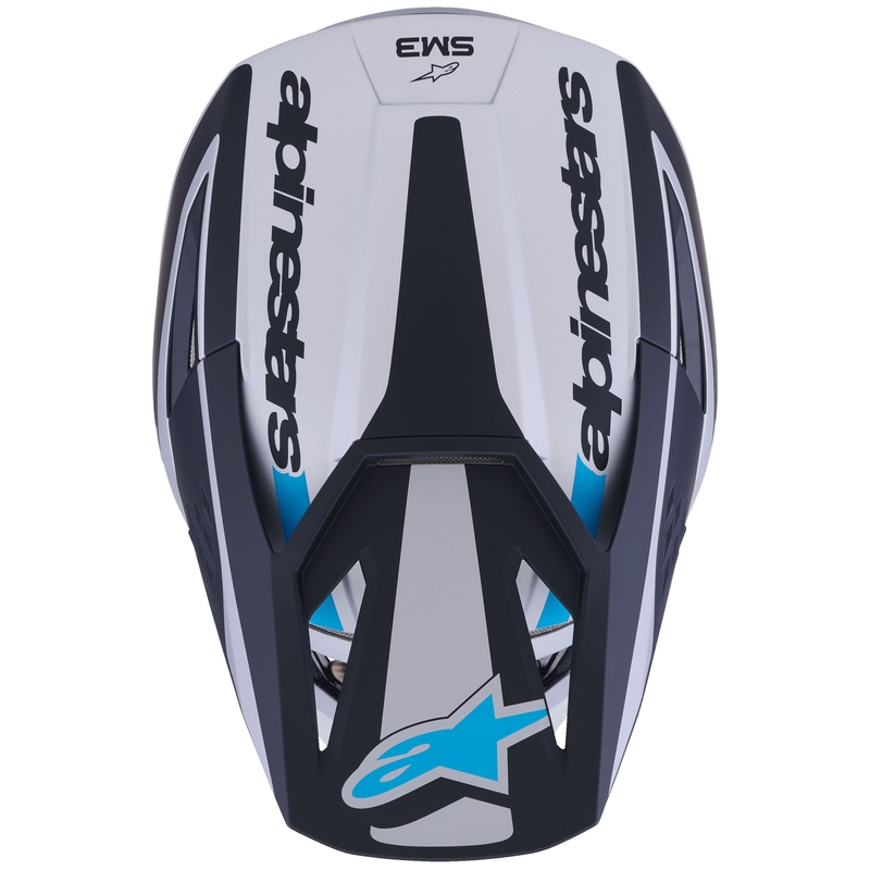 Cască motocross Alpinestars S-M3 Heat argintiu-albastru-negru mat