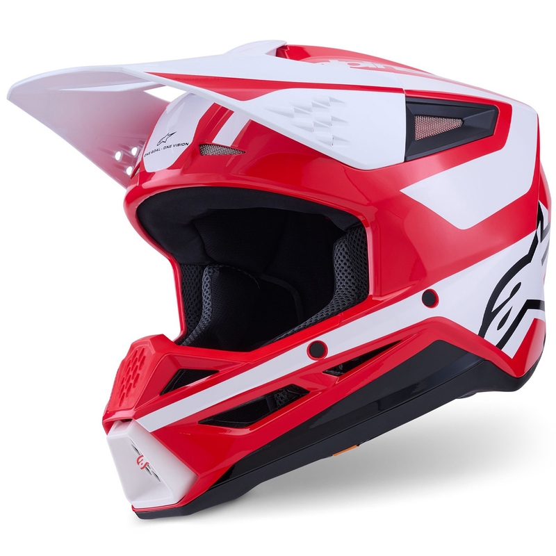 Cască motocross Alpinestars S-M3 Heat roșu-alb-negru