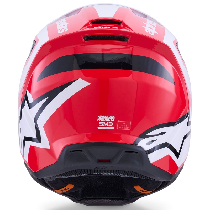 Cască motocross Alpinestars S-M3 Heat roșu-alb-negru