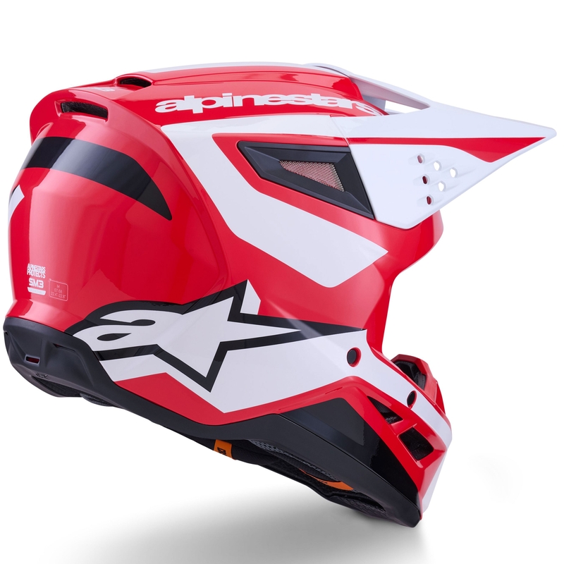 Cască motocross Alpinestars S-M3 Heat roșu-alb-negru
