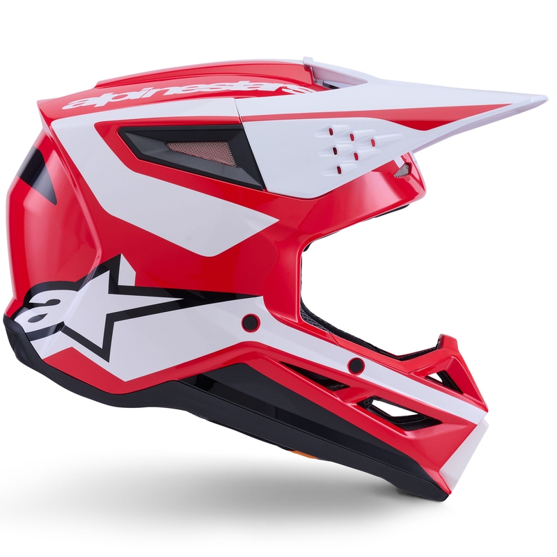 Cască motocross Alpinestars S-M3 Heat roșu-alb-negru