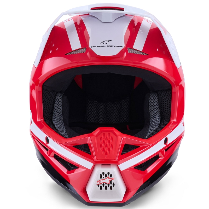 Cască motocross Alpinestars S-M3 Heat roșu-alb-negru