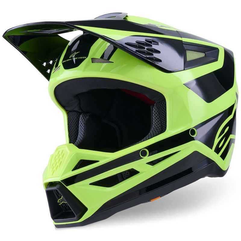 Cască motocross Alpinestars S-M3 Heat galben-negru fluo