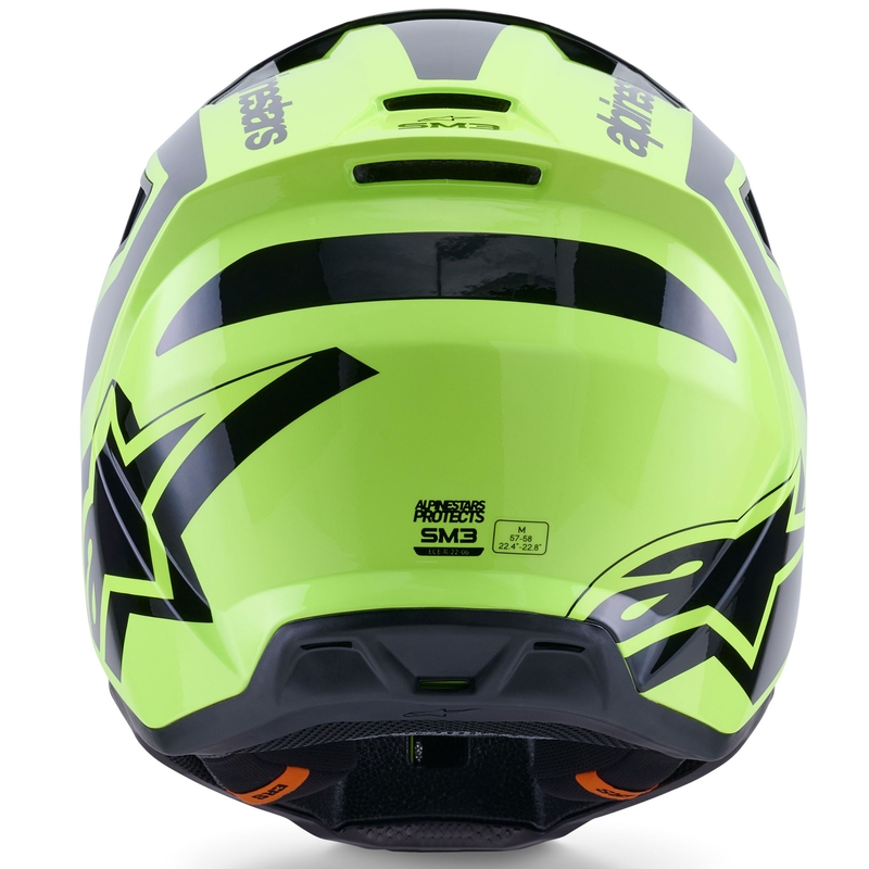 Cască motocross Alpinestars S-M3 Heat galben-negru fluo