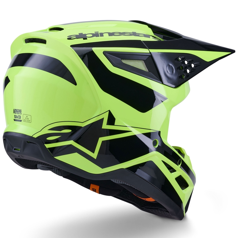 Cască motocross Alpinestars S-M3 Heat galben-negru fluo