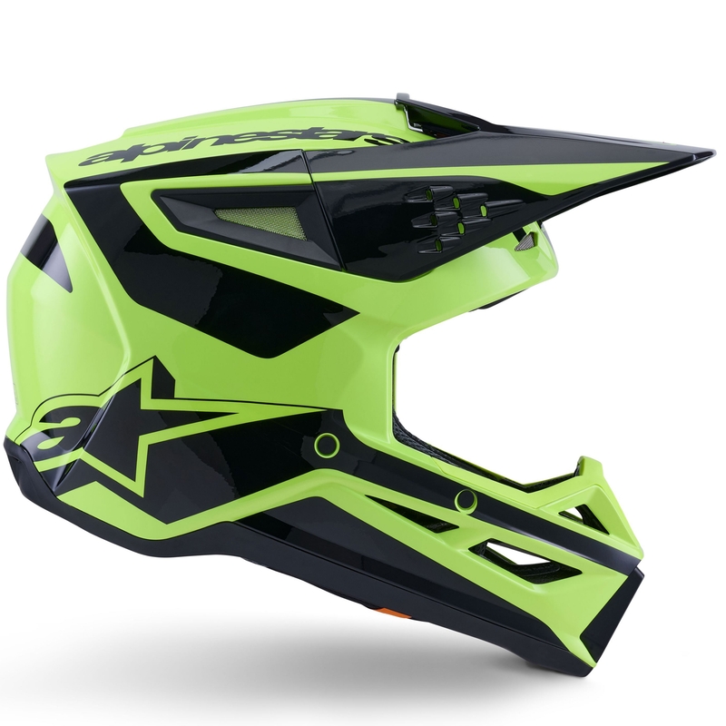 Cască motocross Alpinestars S-M3 Heat galben-negru fluo