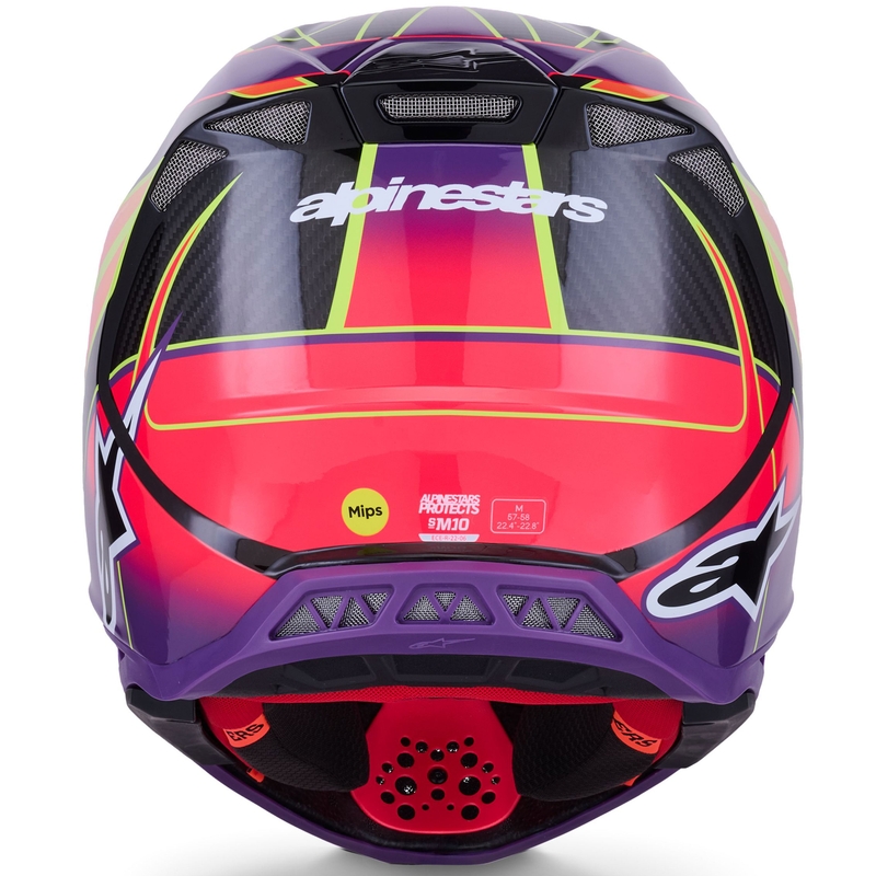 Cască motocross Alpinestars Supertech S-M10 Era Roz-Violet-Galben fluo