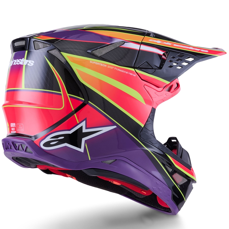 Cască motocross Alpinestars Supertech S-M10 Era Roz-Violet-Galben fluo