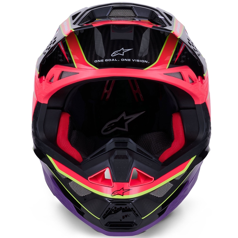 Cască motocross Alpinestars Supertech S-M10 Era Roz-Violet-Galben fluo