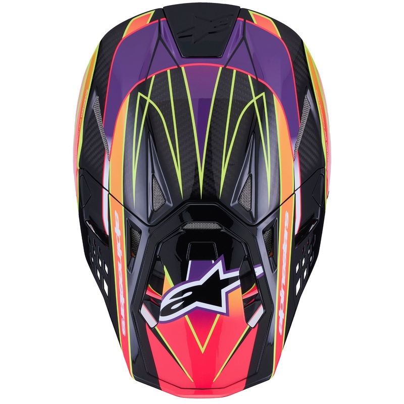 Cască motocross Alpinestars Supertech S-M10 Era Roz-Violet-Galben fluo
