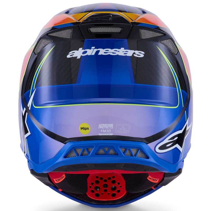 Cască motocross Alpinestars Supertech S-M10 Era albastru-roșu-galben fluo
