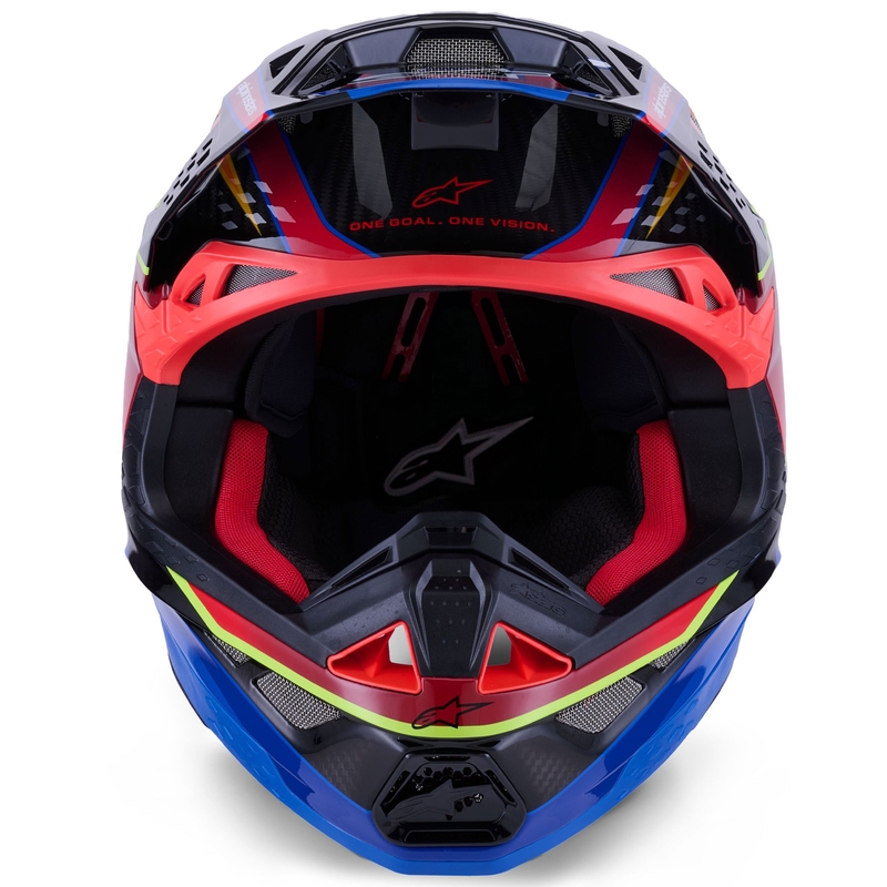 Cască motocross Alpinestars Supertech S-M10 Era albastru-roșu-galben fluo