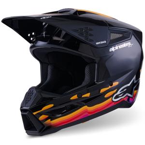 Cască motocross Alpinestars S-M3 Force negru-galben-roșu-alb