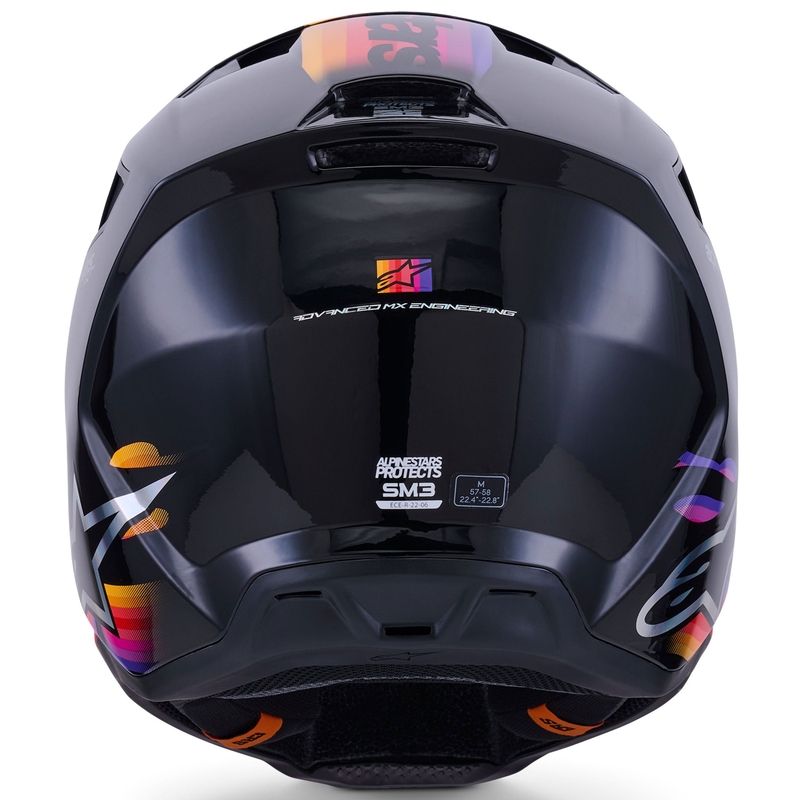 Cască motocross Alpinestars S-M3 Force negru-galben-roșu-alb
