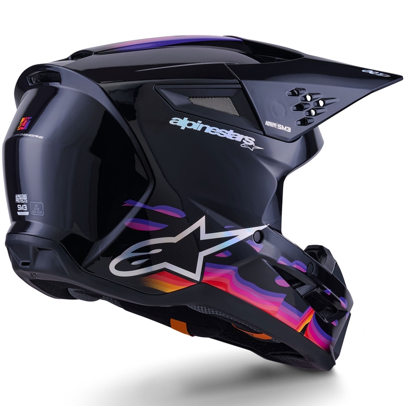 Cască motocross Alpinestars S-M3 Force negru-galben-roșu-alb