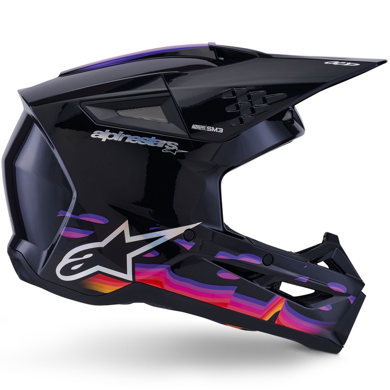 Cască motocross Alpinestars S-M3 Force negru-galben-roșu-alb