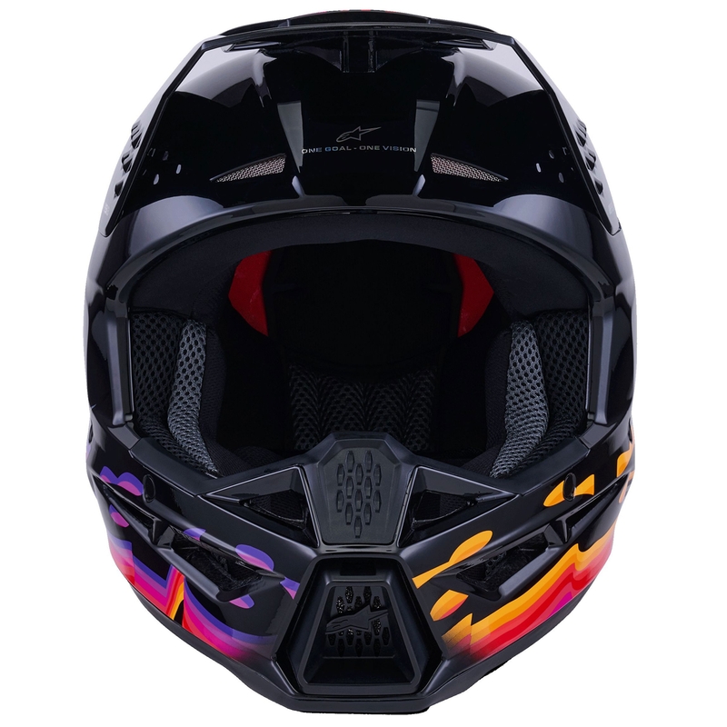 Cască motocross Alpinestars S-M3 Force negru-galben-roșu-alb