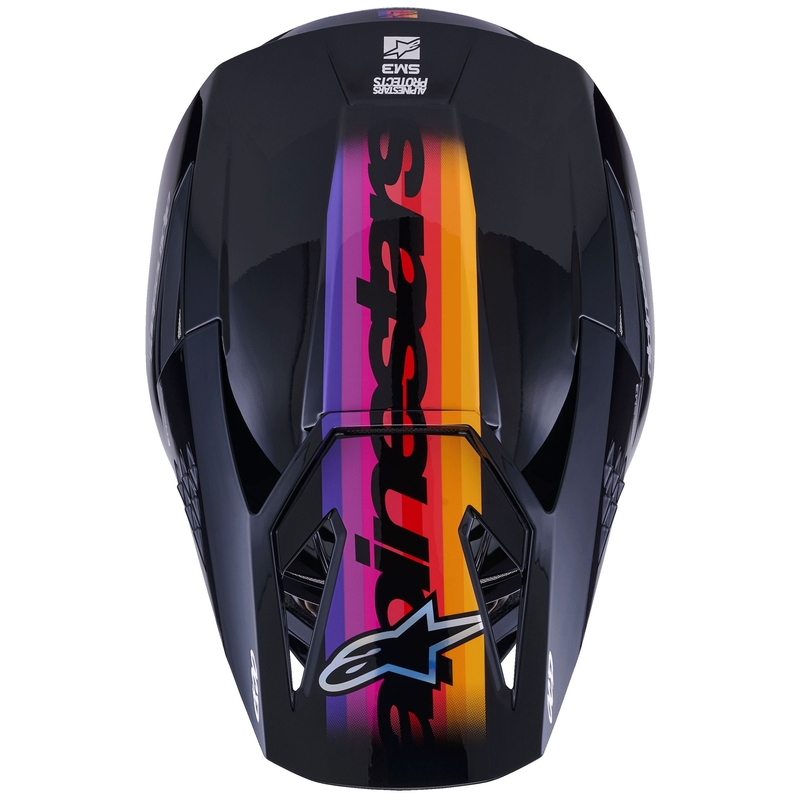 Cască motocross Alpinestars S-M3 Force negru-galben-roșu-alb