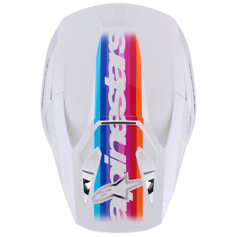 Cască motocross Alpinestars S-M3 Force alb-galben-roz-violet
