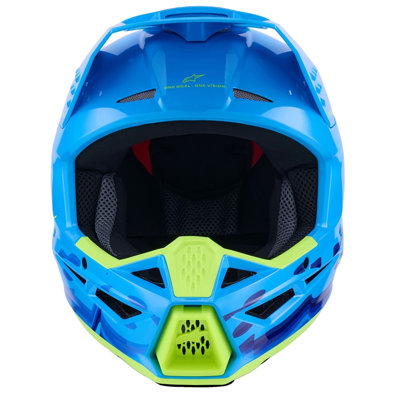 Cască motocross Alpinestars S-M3 Force albastru-galben fluo