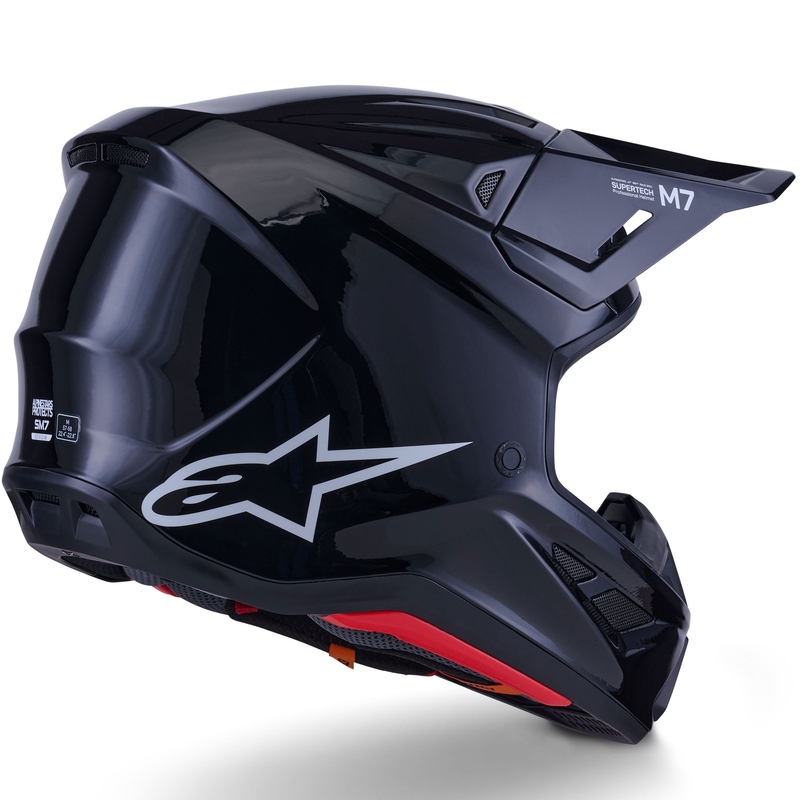 Cască motocross Alpinestars SM7 Solid neagră