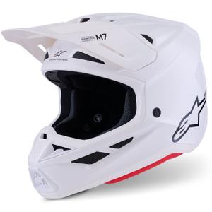 Cască motocross Alpinestars SM7 Solid albă