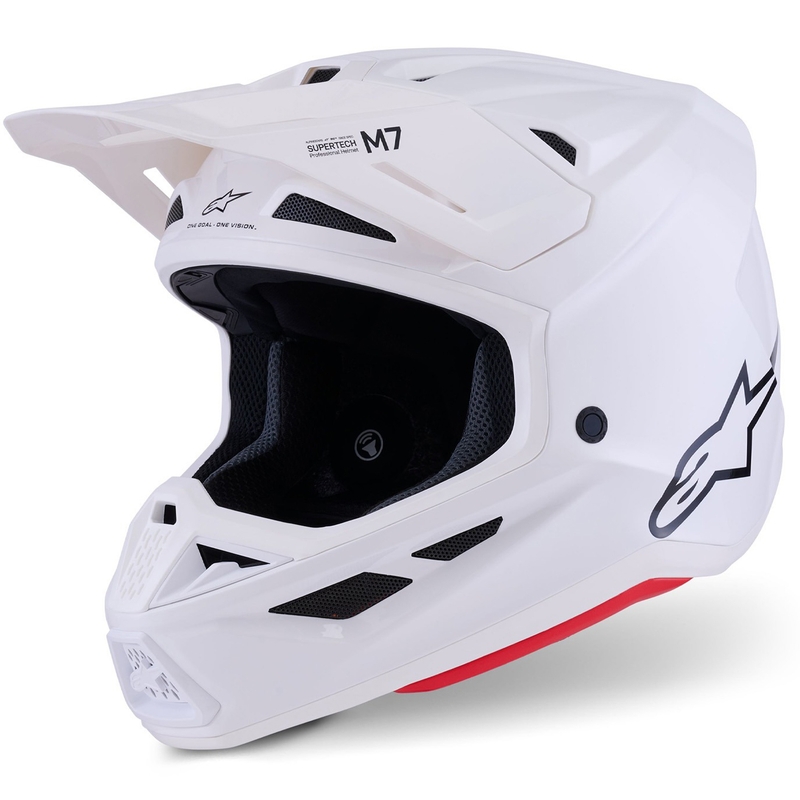 Cască motocross Alpinestars SM7 Solid albă
