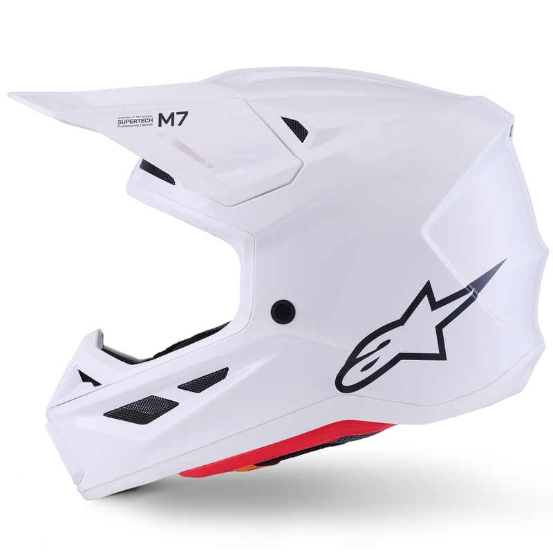 Cască motocross Alpinestars SM7 Solid albă