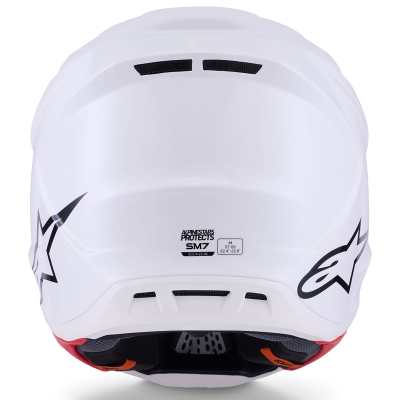 Cască motocross Alpinestars SM7 Solid albă