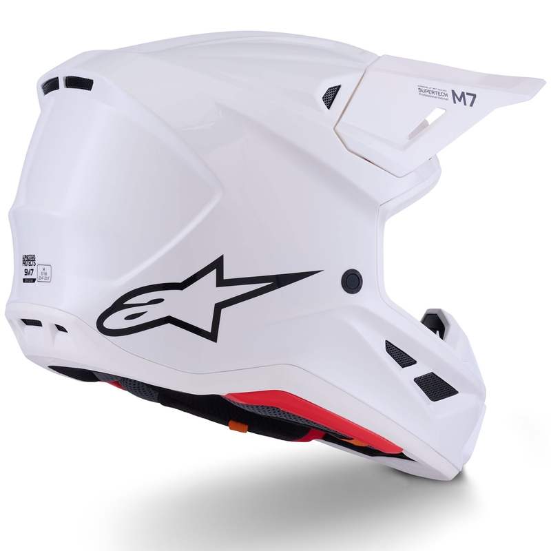 Cască motocross Alpinestars SM7 Solid albă