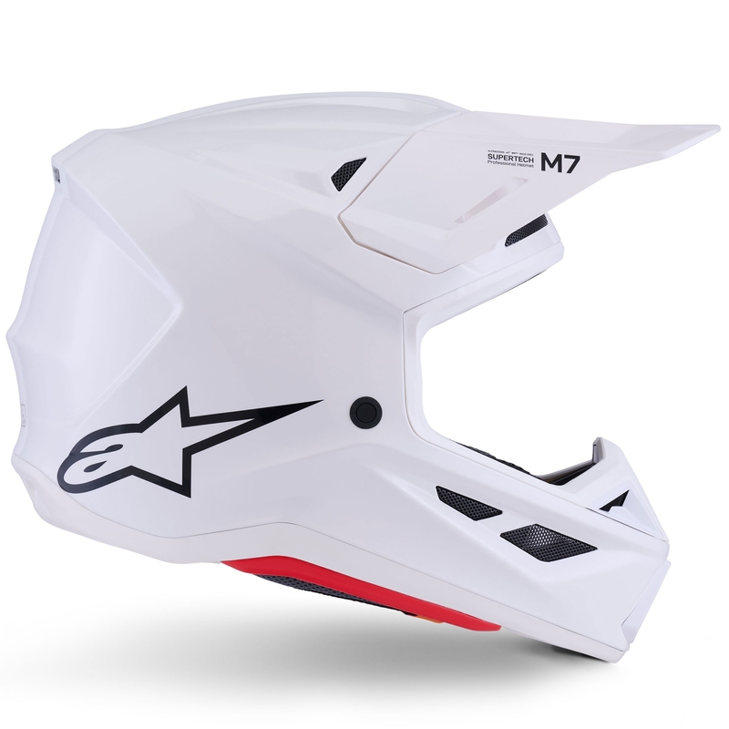 Cască motocross Alpinestars SM7 Solid albă