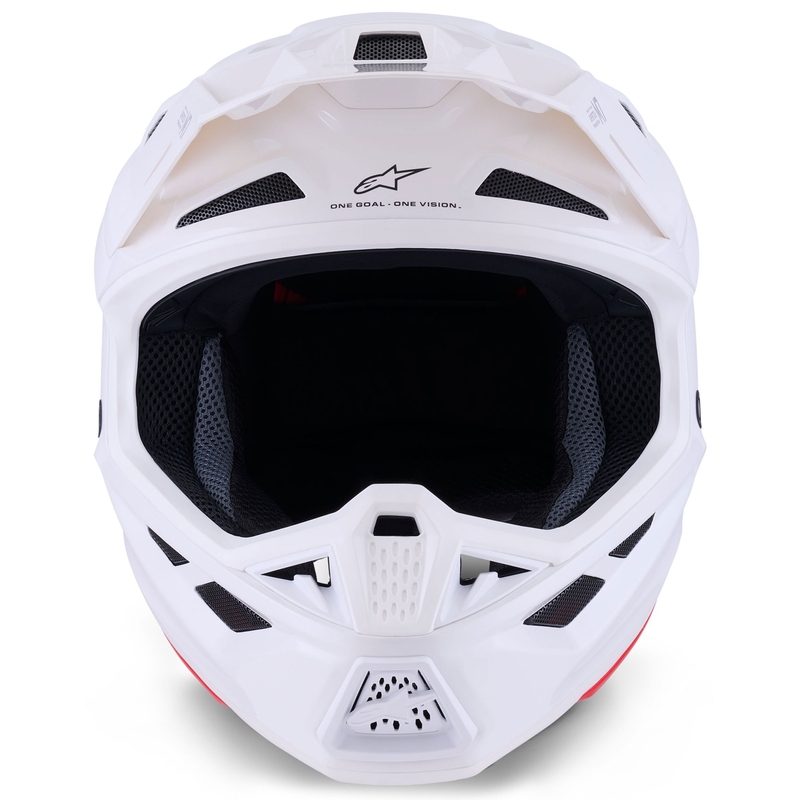 Cască motocross Alpinestars SM7 Solid albă