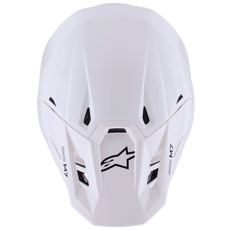 Cască motocross Alpinestars SM7 Solid albă